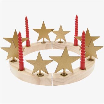 Produktbild: Holzfiguren f&uuml;r Adventskranz, Stern gold,