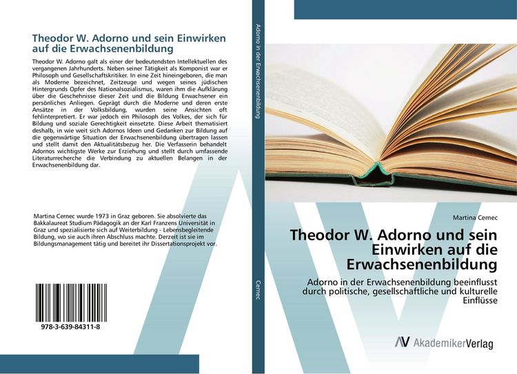 Produktbild: Theodor W. Adorno und sein Einwirken auf die Erwachsenenbildung