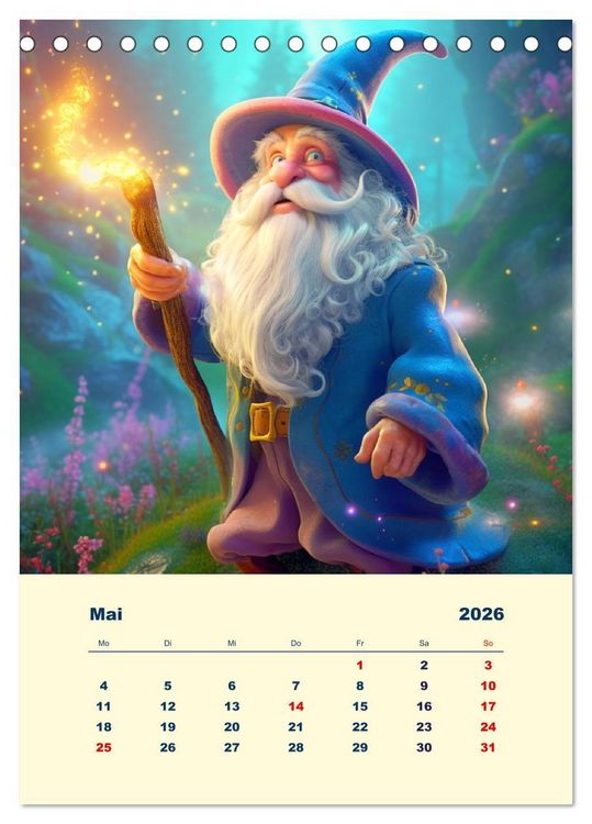 Produktbild: Zauberland. Bunte Fabelwesen und M&auml;rchengestalten (Tischkalender 2026 DIN A5 hoch), CALVENDO Monatskalender