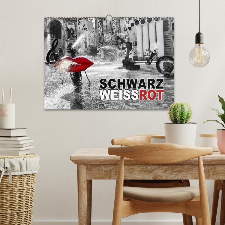 Produktbild: Schwarz - Wei&szlig; - Rot (Wandkalender 2026 DIN A3 quer), CALVENDO Monatskalender