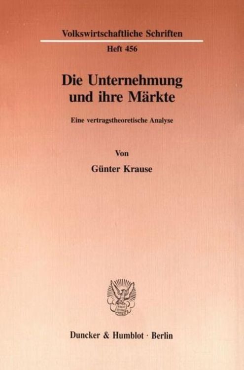 Produktbild: Die Unternehmung und ihre M&auml;rkte.