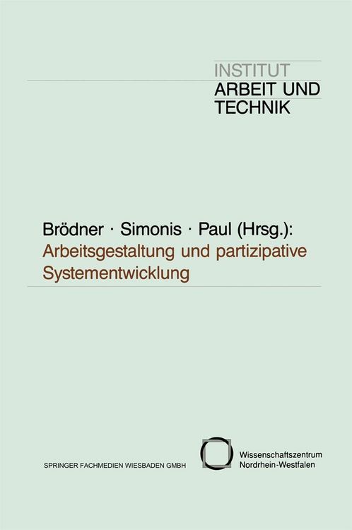 Produktbild: Arbeitsgestaltung und partizipative Systementwicklung
