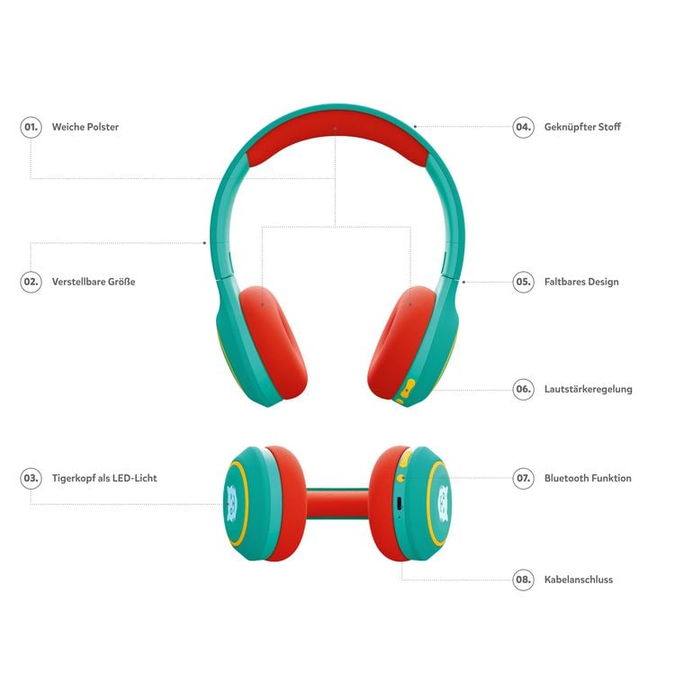 Produktbild: Tiger Media - Tigerbuddies Kinderkopfh&ouml;rer - Funky Green