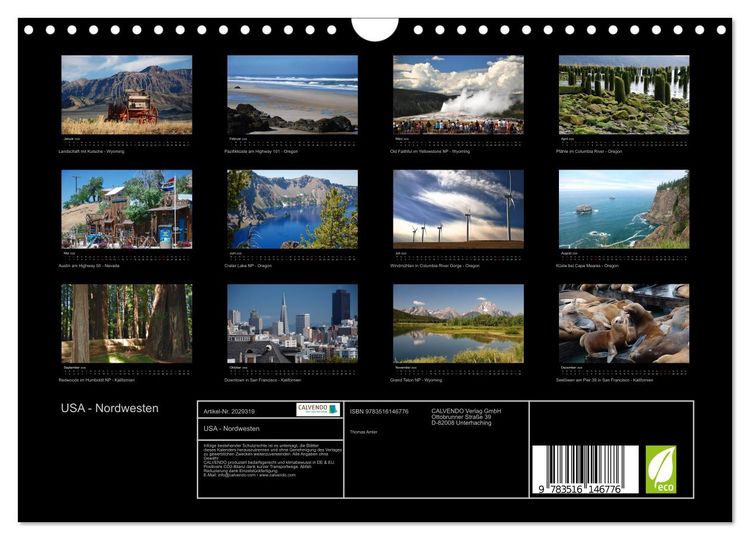 Produktbild: USA - Nordwesten (Wandkalender 2026 DIN A4 quer), CALVENDO Monatskalender