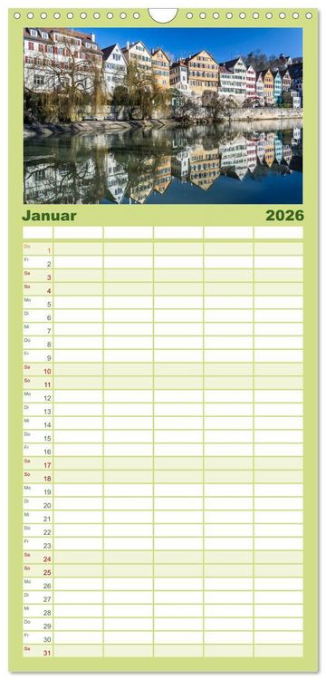 Produktbild: Familienplaner 2026 - T&uuml;bingen - Schw&auml;bische Perle am Neckar mit 5 Spalten (Wandkalender, 21 x 45 cm) CALVENDO