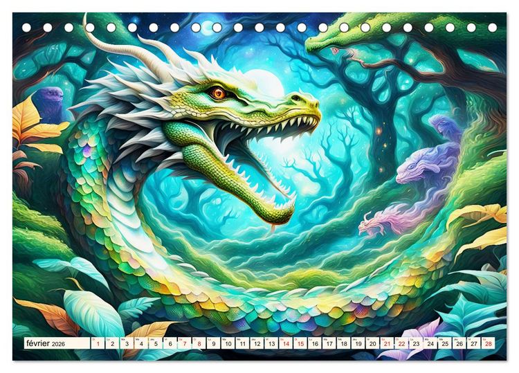 Produktbild: Gardiens mystiques (Calendrier de bureau 2026 DIN A5 vertical), CALVENDO calendrier mensuel