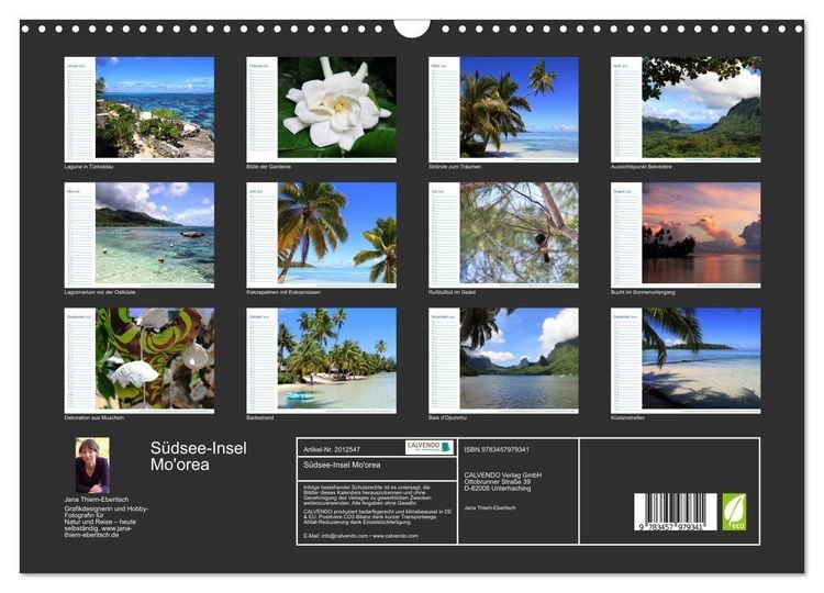 Produktbild: S&uuml;dsee-Insel Mo'orea (Wandkalender 2026 DIN A3 quer), CALVENDO Monatskalender
