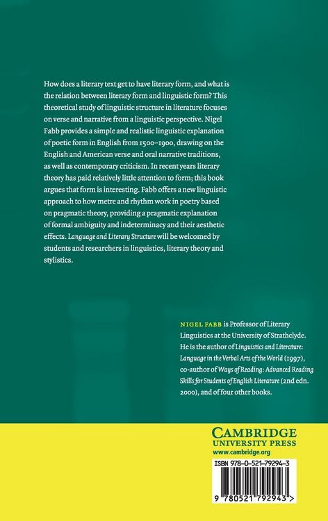 Produktbild: Language and Literary Structure