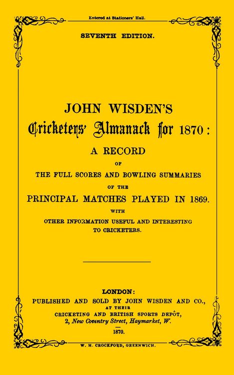 Produktbild: Wisden Cricketers' Almanack 1870