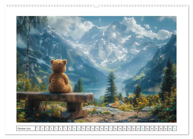 Produktbild: Abenteuer eines Taddyb&auml;ren (Wandkalender 2026 DIN A2 quer), CALVENDO Monatskalender