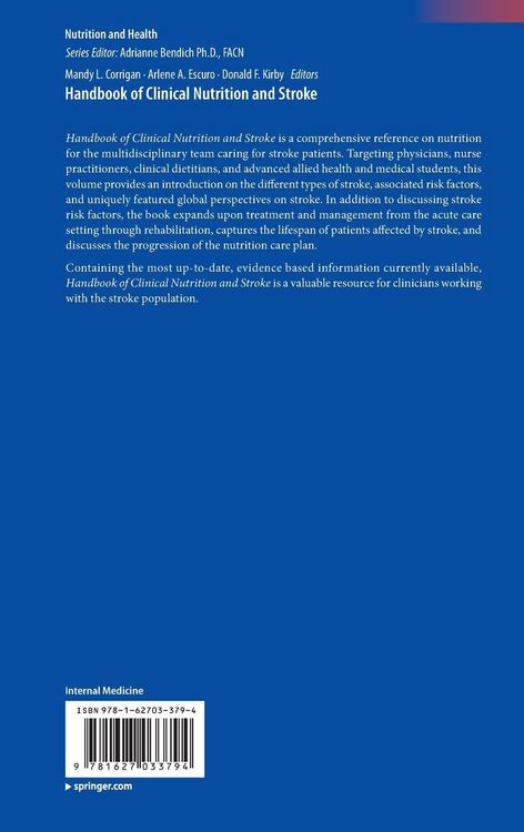 Produktbild: Handbook of Clinical Nutrition and Stroke