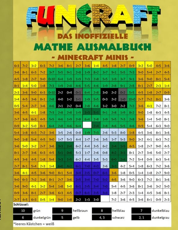 Produktbild: Funcraft - Das inoffizielle Mathe Ausmalbuch: Minecraft Minis (Cover Zombie)
