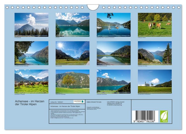 Produktbild: Achensee - im Herzen der Tiroler Alpen (Wandkalender 2026 DIN A4 quer), CALVENDO Monatskalender