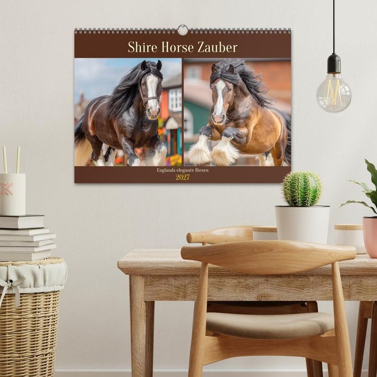 Produktbild: Shire Horse Zauber. Englands elegante Riesen (Wandkalender 2027 DIN A3 quer), CALVENDO Monatskalender