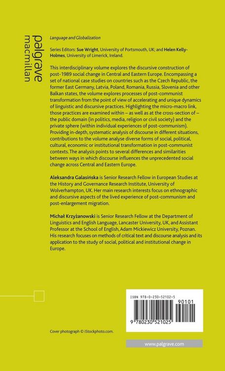 Produktbild: Discourse and Transformation in Central and Eastern Europe
