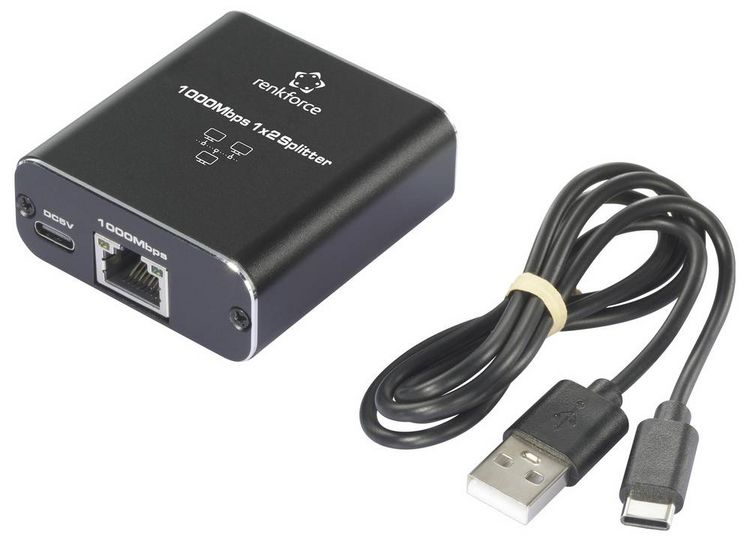 Produktbild: Renkforce RF-6739678 RF-GES-200 Netzwerk Switch RJ45 2 Port USB-Stromversorgung