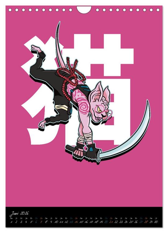 Produktbild: Gef&auml;hrliche Tier Samurai (Wandkalender 2026 DIN A4 hoch), CALVENDO Monatskalender