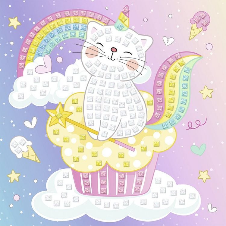 Produktbild: URSUS Moosgummi-Mosaik "Glitter - Kittycorn"