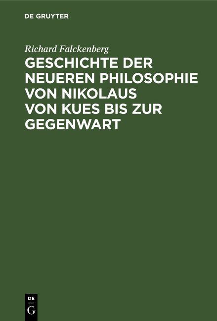 Produktbild: Geschichte der neueren Philosophie von Nikolaus von Kues bis zur Gegenwart