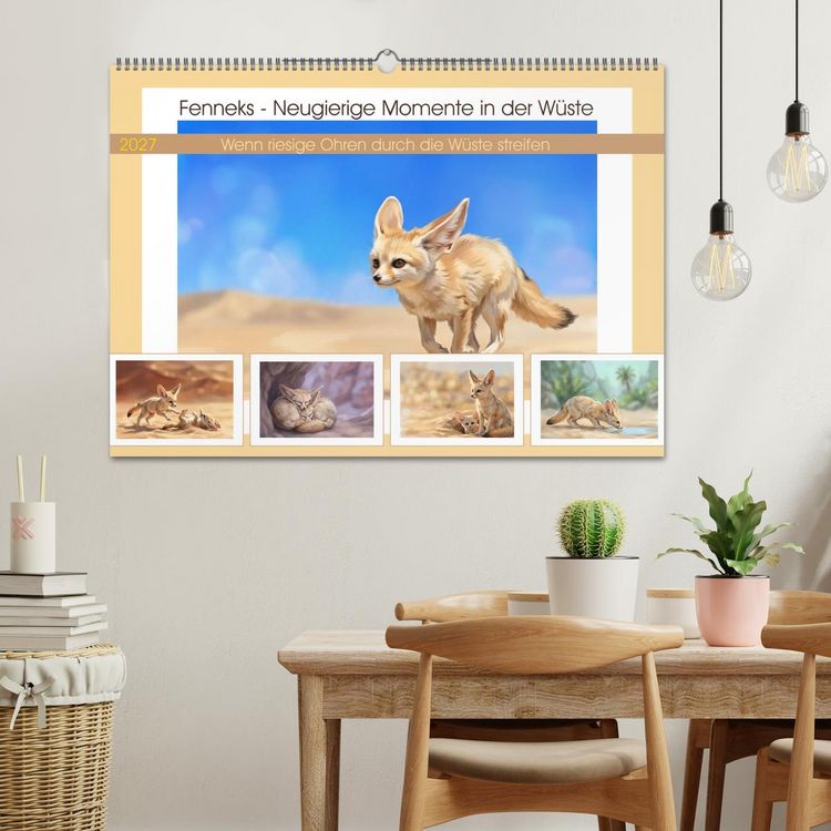 Produktbild: Fenneks - Neugierige Momente in der W&uuml;ste (Wandkalender 2027 DIN A2 quer), CALVENDO Monatskalender