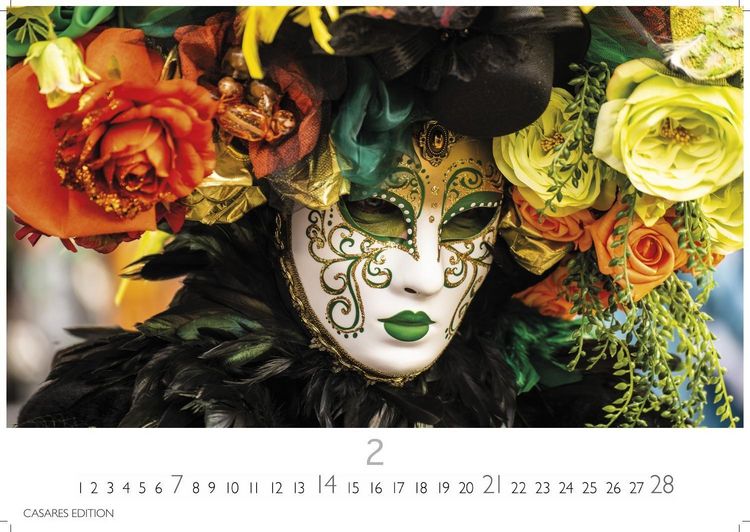 Produktbild: Venedig Karneval Kalender 2027 &ndash; Wandkalender | Fotokalender Italien 24x35 cm -. mit Karneval-Fotos, fantasievollen Masken und Kost&uuml;men