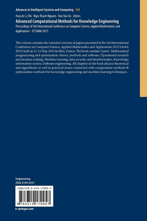 Produktbild: Advanced Computational Methods for Knowledge Engineering