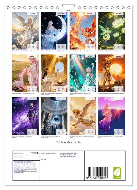 Produktbild: T&ouml;chter des Lichts (Wandkalender 2027 DIN A4 hoch), CALVENDO Monatskalender