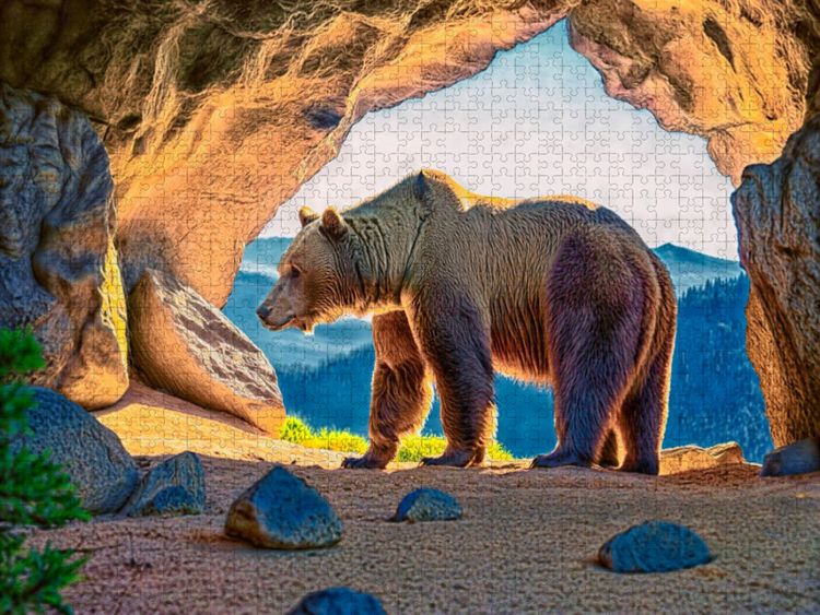 Produktbild: CALVENDO Puzzle Der H&ouml;hlenb&auml;r (Ursus spelaeus) erreichte die Gr&ouml;&szlig;e der gr&ouml;&szlig;ten heutigen B&auml;ren. | 1000 Teile Lege-Gr&ouml;&szlig;e 64x48cm Foto-Puzzle f&uuml;r gl&uuml;ckli