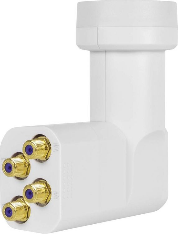 Produktbild: MegaSat HD-Profi Quattro-LNB Feedaufnahme: 40mm vergoldete Anschl&uuml;sse, Wetterschutz Wei&szlig;