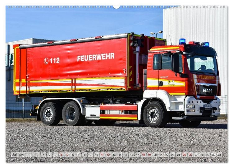 Produktbild: Feuerwehrfahrzeuge (Wandkalender 2026 DIN A2 quer), CALVENDO Monatskalender