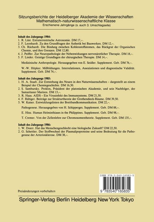 Produktbild: Der Stoffwechsel der Plasmalipoproteine und seine Bedeutung f&uuml;r die Pathogenese der Arteriosklerose