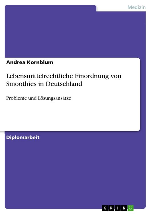Produktbild: Lebensmittelrechtliche Einordnung von Smoothies in Deutschland