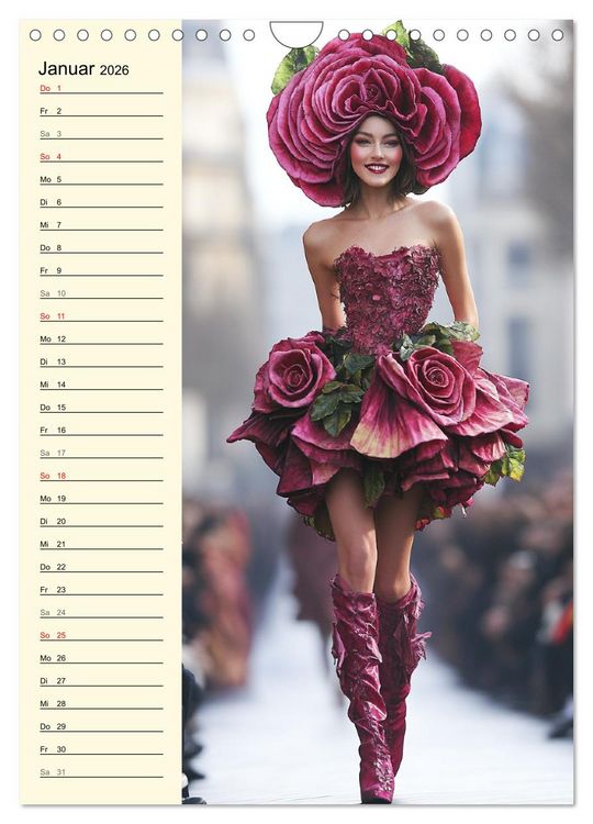 Produktbild: Bl&uuml;tenzauber. High Fashion auf dem Catwalk (Wandkalender 2026 DIN A4 hoch), CALVENDO Monatskalender
