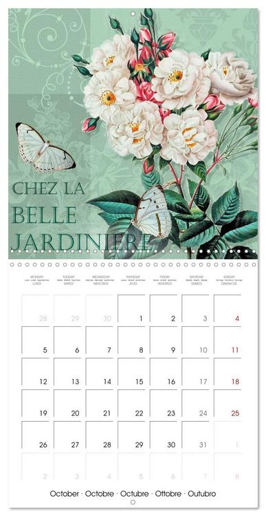 Produktbild: Dans le jardin de Monsieur Pierre-Joseph Redout&eacute; (Calendrier mural carr&eacute; 2026 30x30 cm) Calendrier double avec une page pour vos prises de notes