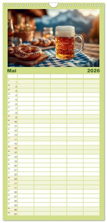 Produktbild: Familienplaner 2026 - Bier im Blut - Ma&szlig; f&uuml;r Ma&szlig; durchs M&auml;nnerjahr mit 5 Spalten (Wandkalender, 21 x 45 cm) CALVENDO