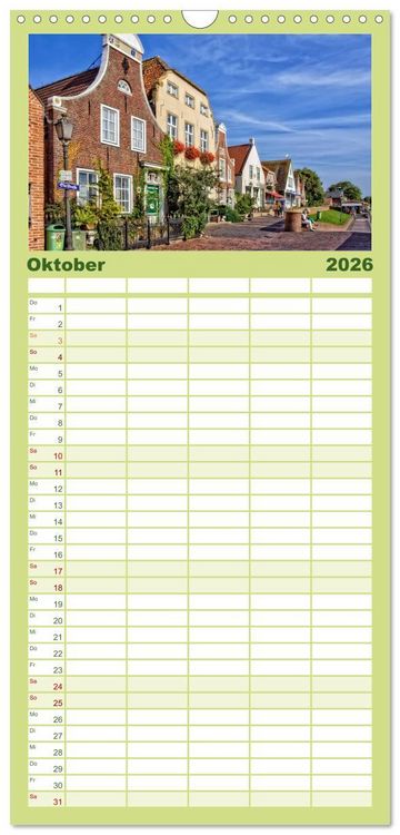 Produktbild: Familienplaner 2026 - Reise an die Nordsee - Greetsiel mit 5 Spalten (Wandkalender, 21 x 45 cm) CALVENDO