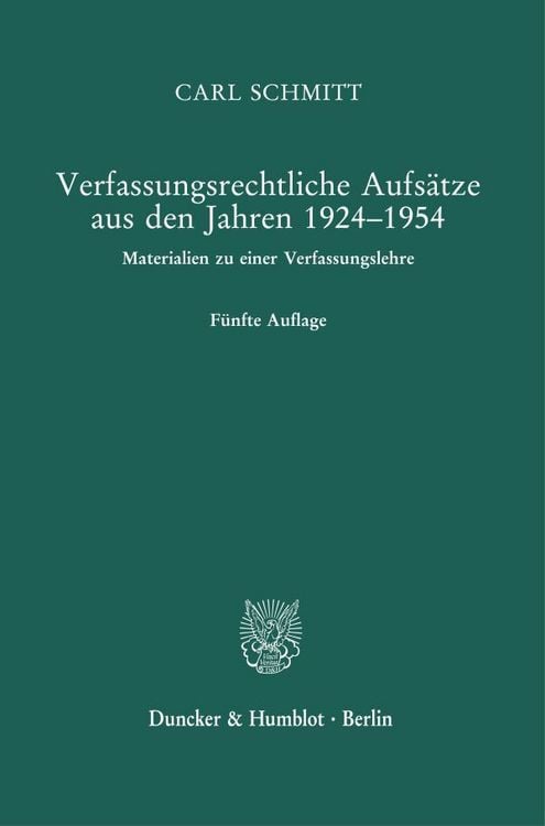 Produktbild: Verfassungsrechtliche Aufs&auml;tze aus den Jahren 1924&ndash;1954
