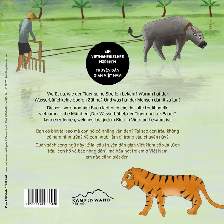 Produktbild: Wie der Tiger seine Streifen bekam/Tại sao con hổ c&oacute; những vằn đen - Zweisprachiges Kinderbuch Deutsch Vietnamesisch: Und der Wasserb&uuml;ffel &hellip; v&agrave; con tr&acirc;u ...