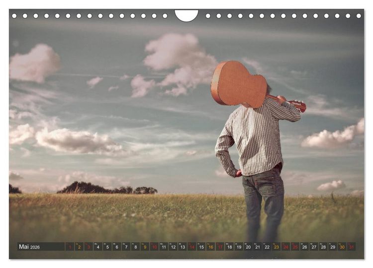 Produktbild: Gitarre - Freiheit Tr&auml;ume (Wandkalender 2026 DIN A4 quer), CALVENDO Monatskalender