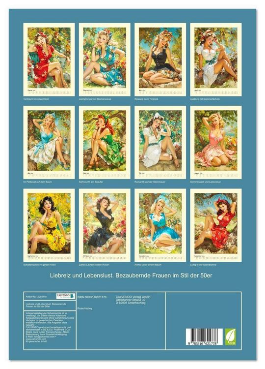 Produktbild: Liebreiz und Lebenslust. Bezaubernde Frauen im Stil der 50er (Wandkalender 2026 DIN A3 hoch), CALVENDO Monatskalender