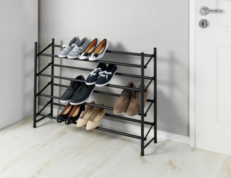 Produktbild: Anti-Rutsch-Schuhregal Mod. Hero ausziehbar, aus pulverbeschichtetem Metall
