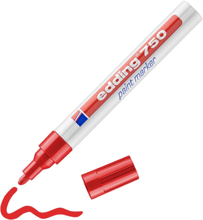 Produktbild: Edding 750 paint marker 4-750002 Lackmarker Rot 2 mm, 4 mm