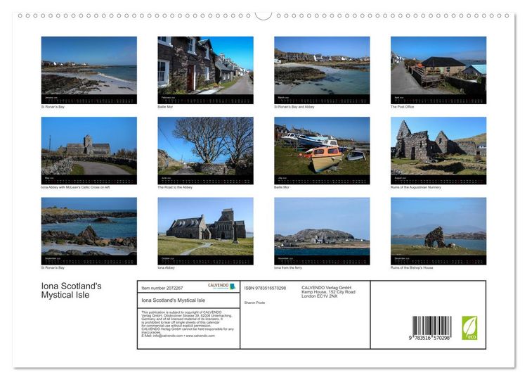 Produktbild: Iona Scotland's Mystical Isle (High Quality Premium Wall Calendar 2026 DIN A2 landscape),CALVENDO 12 Month Wall Calendar