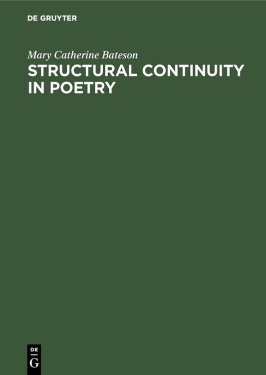 Produktbild: Structural continuity in poetry