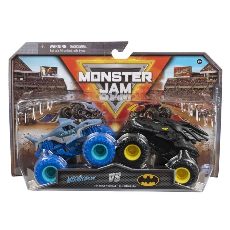 Produktbild: Monster Jam - Original Zweier-Pack mit dem Batmobil vs. Megalodon - authentischen Monster Trucks im Maßstab 1:64