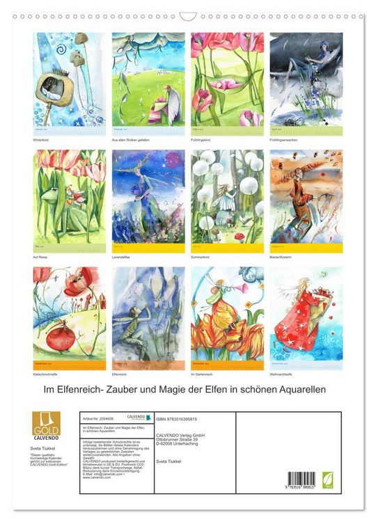 Produktbild: Im Elfenreich- Zauber und Magie der Elfen in sch&ouml;nen Aquarellen (Wandkalender 2026 DIN A2 hoch), CALVENDO Monatskalender