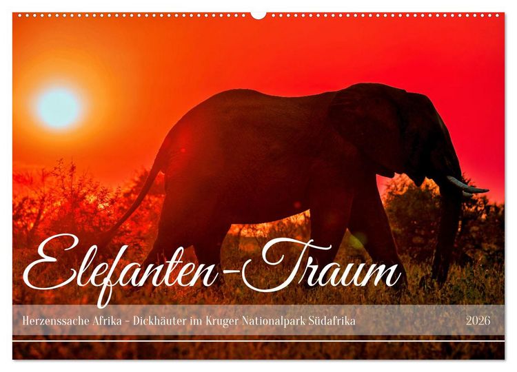 Produktbild: Elefanten-Traum - Herzenssache Afrika (Wandkalender 2026 DIN A2 quer), CALVENDO Monatskalender