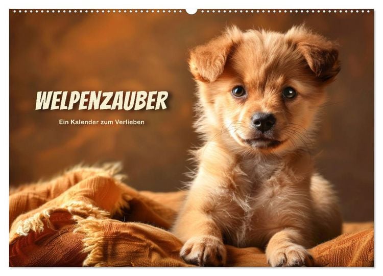 Produktbild: Welpenzauber: Ein Kalender zum Verlieben (Wandkalender 2026 DIN A2 quer), CALVENDO Monatskalender