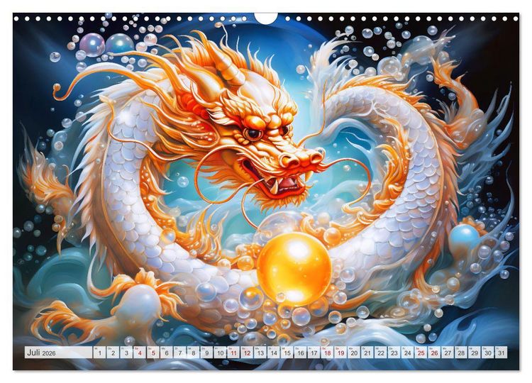Produktbild: Jahr des Drachen - Im Stil des chinesischen Tierkreiszeichens (Wandkalender 2026 DIN A3 quer), CALVENDO Monatskalender