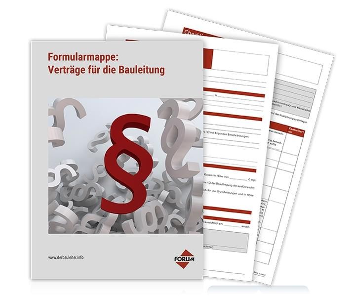 Produktbild: Formularmappe: Vertr&auml;ge f&uuml;r die Bauleitung